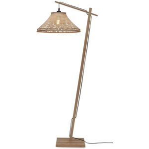 Good & Mojo Lampadaire bambou abat-jour bambou naturel, h. 150cm