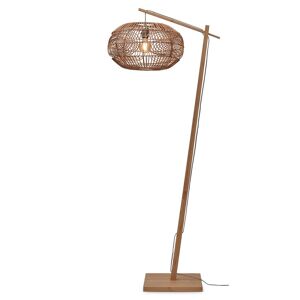 Good & Mojo Lampadaire bambou abat-jour rotin naturel, h. 176cm