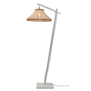 Good & Mojo Lampadaire bambou abat-jour bambou blanc/naturel, h. 150cm Blanc 65x150x30cm