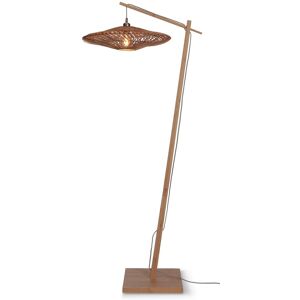 Good & Mojo Lampadaire bambou abat-jour rotin naturel, h. 176cm