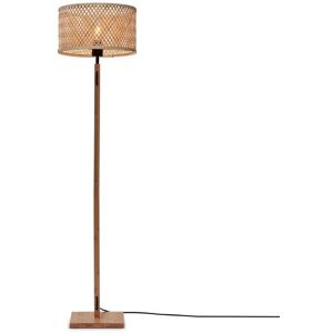 Good & Mojo Lampadaire bambou abat-jour bambou naturel, h. 128cm