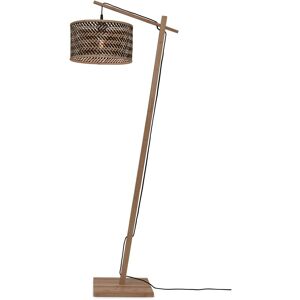 Good & Mojo Lampadaire bambou abat-jour bambou naturel/noir, h. 150cm