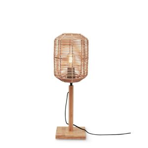 Good & Mojo Lampe de table bambou abat-jour rotin naturel, h. 45cm