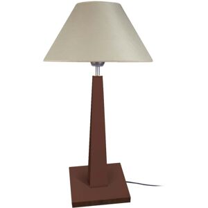 Tosel Lampe a poser bois wangué et crème Marron 35x56x35cm