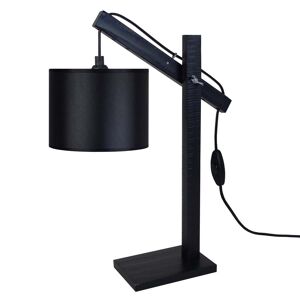 Tosel Lampe de bureau bois noir Noir 27x50x27cm