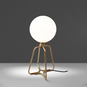 Lampe de table en acier doré et blanc