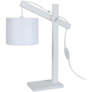 Tosel Lampe de bureau bois blanc Blanc 27x50x27cm