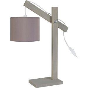 Tosel Lampe de bureau bois taupe Taupe 27x50x27cm