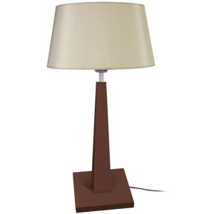 Tosel Lampe a poser bois wangué et crème Beige 30x56x30cm