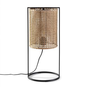 HOMN Lampe à poser en rotin naturel, diamètre 26 cm