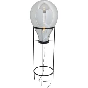 Kare Design Lampadaire en verre et acier noir H158