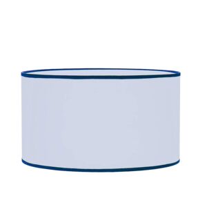 Kauze Luminaires Abat-jour en coton blanc finition bleu Ø 45 Hauteur 25cm