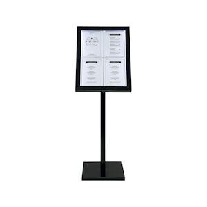 Securit® Black Star Luminaire - Présentoir complet LED de Menu 4 pages A4 Étanche