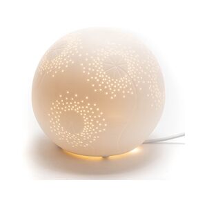 AMADEUS Lampe boule graminées - Blanc Rond Porcelaine Amadeus 16x16 cm