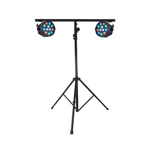 PROJECTEURS IBIZA A LED Pack Light 2 PAR MINI RGBW + Portique