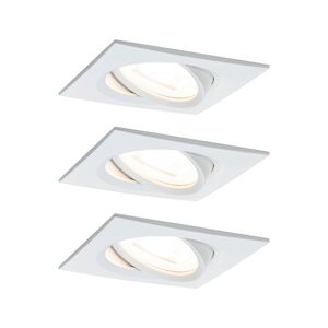 Paulmann Spot encastré LED Nova schwenkbar Kit de base orientable  carré 84x84mm 50° GU10 3x6,5W 3x460lm 230V  2700K Blanc dépoli 93436 - Publicité