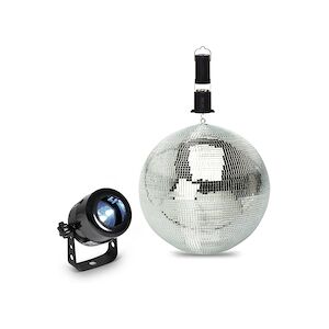 Pack lumière Projecteur à LED + Boule à facettes 20cm spécial débutant