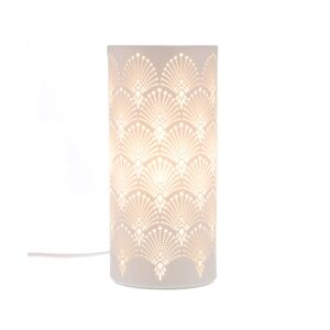 AMADEUS Lampe tube Art déco - Blanc Rond Porcelaine Amadeus 11x11 cm