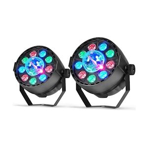 Lot de 2 Jeux de lumière 2en1 - GHOST -Projecteur PAR MINI + Dôme ASTRO LED RVB DMX - AYDENE