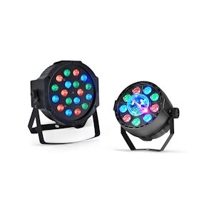 Jeu de lumière-Projecteur PAR LED 18x1W RVB-Projecteur PAR MINI + Dôme ASTRO LED RVB-DMX MONTANA-AYDENE