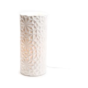 AMADEUS Lampe tube flocon - Blanc Rond Porcelaine Amadeus 12.5x12.5 cm