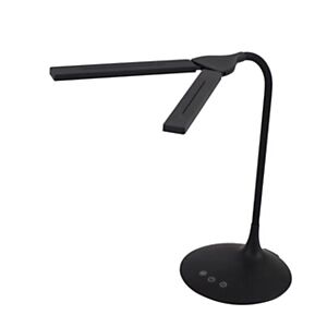 Alba Lampe de bureau Twin - Led intégrée - 6W - Rechargeable par USB - 2 têtes orientables - Noir - Publicité