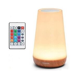 Non communiqué Auxmir veilleuse led, lampe de chevet colorée, lampe nuit tactile avec 13 couleurs changeantes, lampe de table rechargeable avec lumière blanche - Publicité