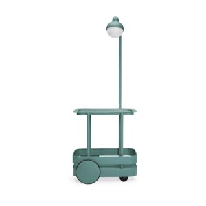 Desserte avec lampadaire en aluminium vert sauge 78 x 55 cm Jolly Trolley- Fatboy - Publicité