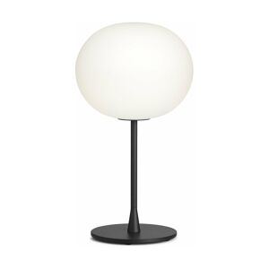 Lampe de table design en verre opalin et acier noir mat Glo-Ball - Flos - Publicité