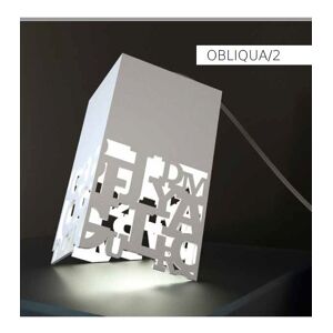Petrozzi Obliqua 2 Lampe à poser en plexiglas en 18 couleurs - Bianco Satinato