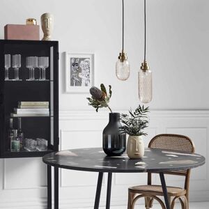 Berah Getah Lampe suspendue en verre rose et laiton