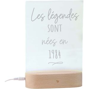 Cadeaux.com Lampe 3d plexi prenom et message femme nee en 1984