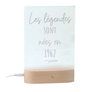 Cadeaux.com Lampe 3d plexi prenom et message annee 1962