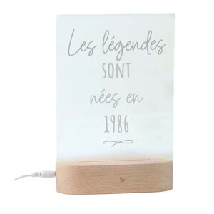 Cadeaux.com Lampe 3d plexi prenom et message femme nee en 1986