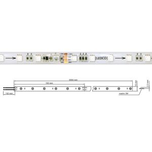 Ledco Strip LED Ledco 72W Multicolore RGBD 24VDC IP65 5 mètres SL72RGBD65