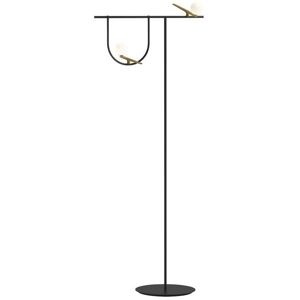 Artemide Lampadaire Artemide YANZI-Lampadaire LED 2 Lumières Verre/Métal H178cm Laiton