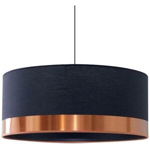 Suspension Metropolight COPPER-Suspension Cylindre Textile Ø48cm Noir