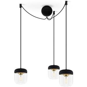 Suspension Umage ACORN-Suspension 3 Lumieres H16cm + Cables noirs Noir