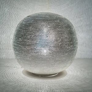 Lampe a poser Zenza BALL FILISKY-Lampe a poser Boule Metal Perfore Ø40cm Argente