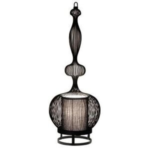 Lampe a poser Forestier IMPERATRICE-Lampe a poser Metal Filaire & Tissu H66cm Noir