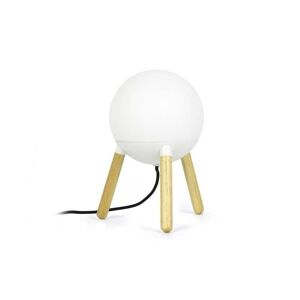 Lampe à poser Faro MINE-Lampe à poser Trépied Bois/Métal/Verre Opalin H30cm Blanc - Publicité