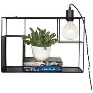 Applique murale Globen Lighting SHELFIE-Applique murale avec etageres et prise L45cm Noir