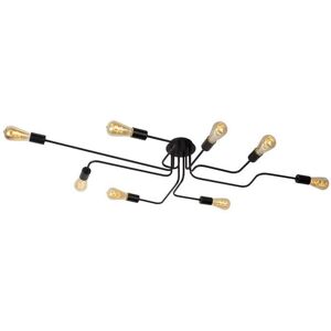 Lucide Plafonnier Lucide LESTER-Plafonnier en métal 8 lumières L150cm Noir