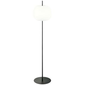 Lampadaire KDLN KUSHI-Lampadaire avec variateur Verre opalin/Metal H183cm Noir