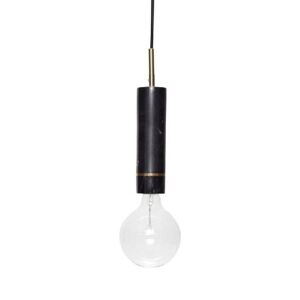 Hubsch Suspension Hubsch TUBE MARBRE-Suspension Marbre/Laiton H29cm Noir