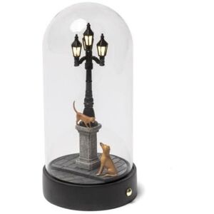 Lampe a poser Seletti MY LITTLE EVENING-Lampe a poser Dôme avec lampadaire, chien et chat H23cm Gris