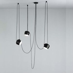 Suspension Flos AIM MINI-Suspension 3 Lumieres LED avec variateur Aluminium Ø17cm Noir