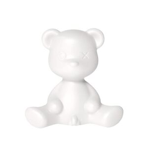 Veilleuse lumineuse Qeeboo TEDDY BOY-Lampe a poser LED Ourson Polyethylene H32cm Blanc