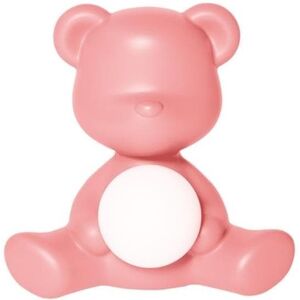 Veilleuse lumineuse Qeeboo TEDDY GIRL-Lampe LED rechargeable Ourson Polyéthylène H32cm Rose - Publicité