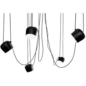 Suspension Flos AIM-Suspension 5 lumieres LED Aluminium Ø24cm Noir